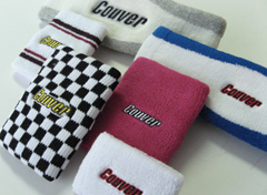 custom logo embroidered wristbands and headbands samples