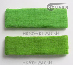 compare lime green head sweatband and bright lime green head sweatband colors