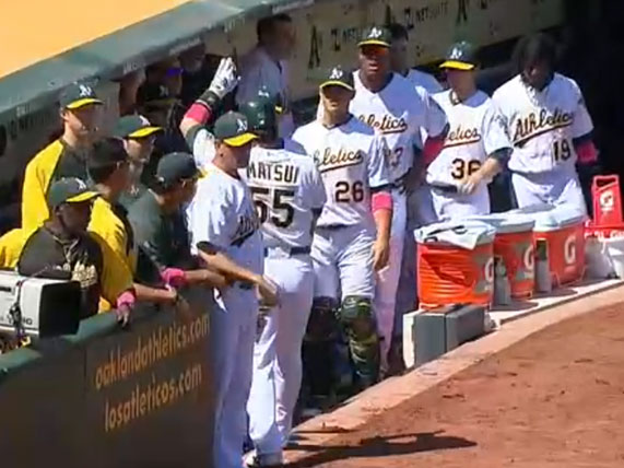 Couver Bright Pink wrist sweatband on marinas bench mlb