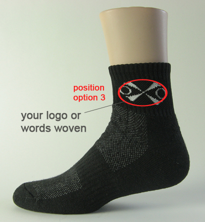 custom quarter running sock logo position3