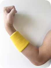 athletic sweat wrist band in light pink
