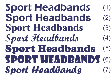 customized head sweatbands font choice for embroidery