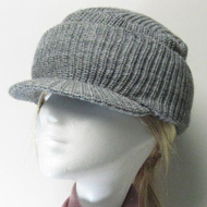 Visor Thick Winter Knit Cap With Cuff 