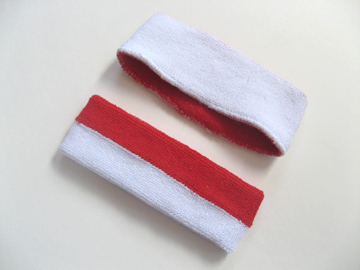 reversible sports headband red white
