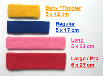 Couver's sports headbands size information