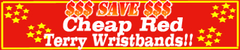Cheap red terry wristbands