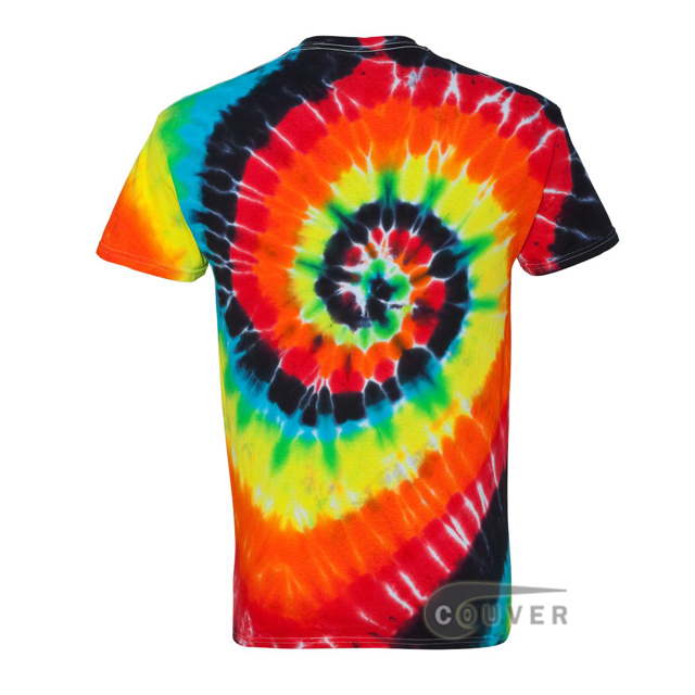 Tie-Dyed Spiral Multi-color Tie-Dyed Short Sleeve T-Shirt - Illusion - back view