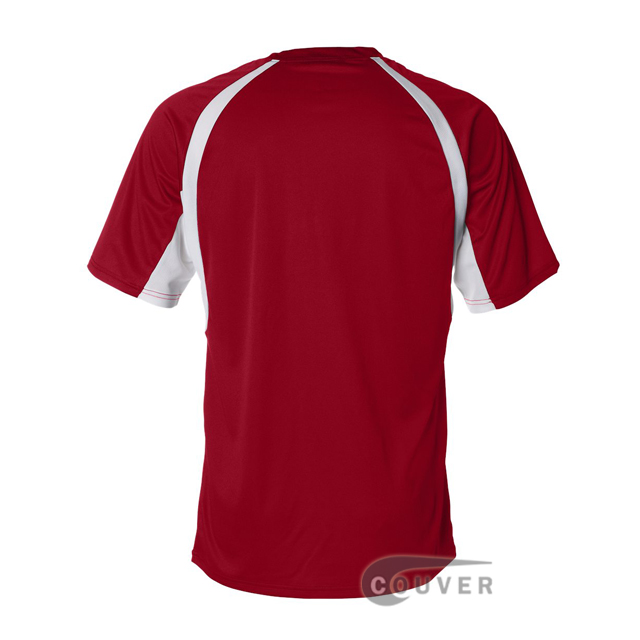 Badger Short-Sleeve 2-Tone Performance Tee - Red / White - back view