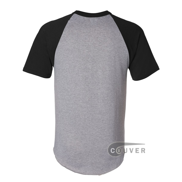 Augusta Sportswear 423 50/50 S-Sleeve Raglan T-Shirt - Gray / Black - back view