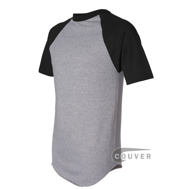 Augusta Sportswear 423 50/50 S-Sleeve Raglan T-Shirt - Gray / Black - side view