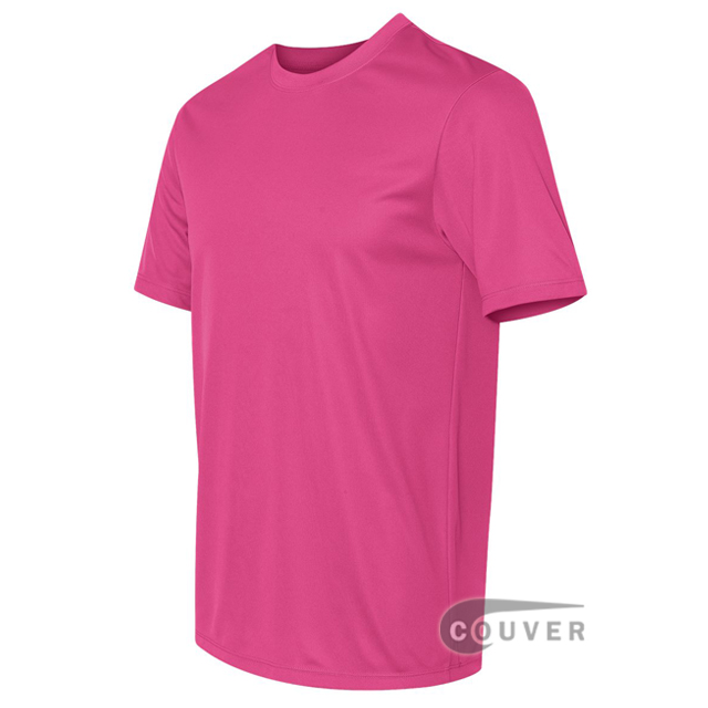 Hanes Men's Short Sleeve Cool Dri® UPF 50+ Performance T-Shirt - Bright-Pink - side view