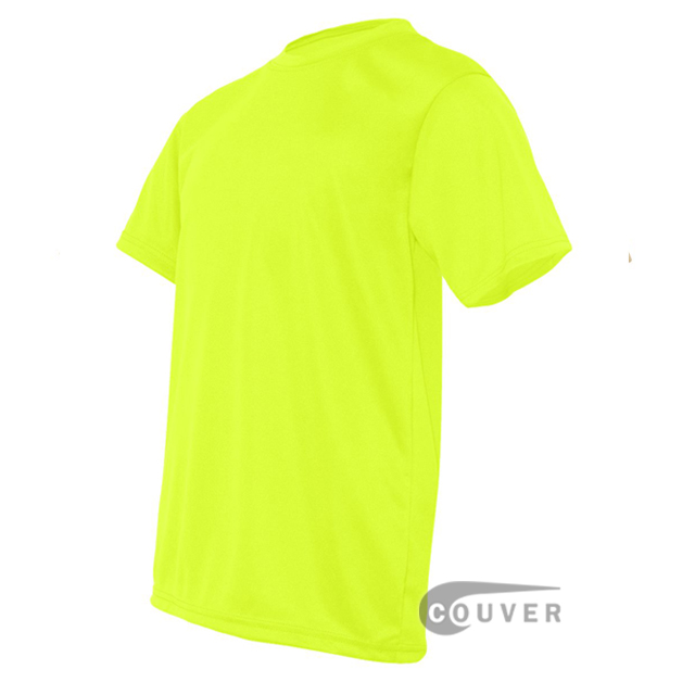 C2 Sport Safety Yellow Youth Performance T-Short - side view