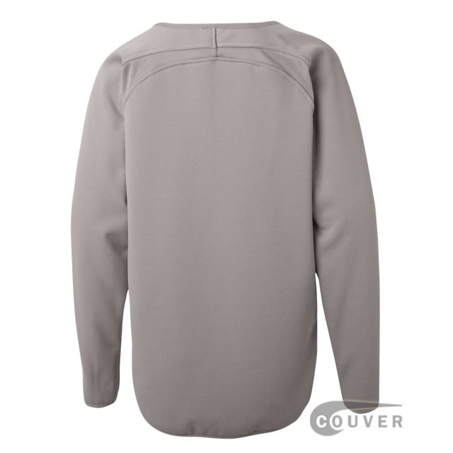 Rawlings Light-gray Youth Long Sleeve Flatback Mesh Fleece Pullover - back view