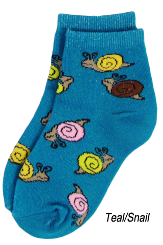 teal socks with Snail pattern