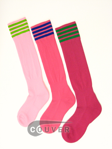 Football / Soccer socks - Shades of pinks (hotpink, lightpink, bright pink)