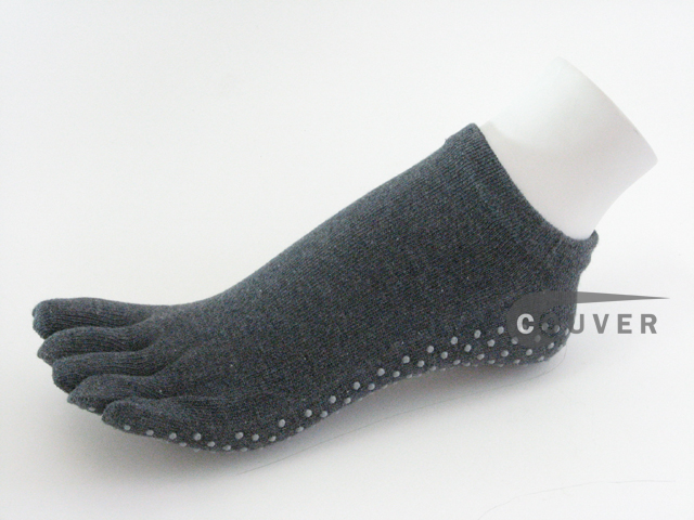 Charcoal Gray/Grey non skid no slip yoga toe socks