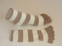 cute striped ankle toe socks another view