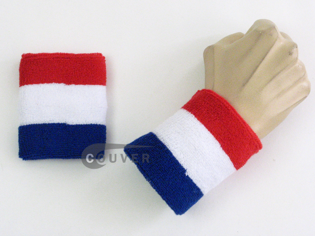 red white blue America's color COUVER striped wrist sweatband