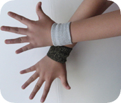 cheerleader's Glitter Wristbands on hands