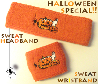 Halloween head sweatband, and youth kids wrist sweatbands