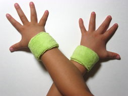 light lime green baby kid's cotton terry-cloth sweatband