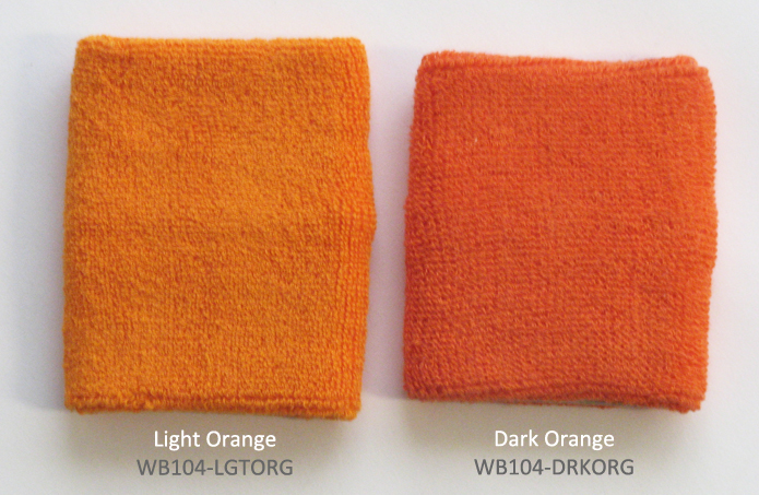 Compare Light orange and dark orange Sweat Wristbands