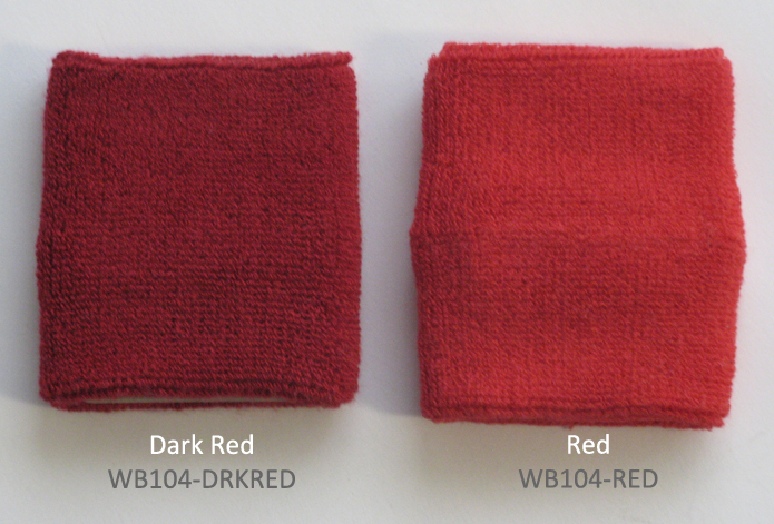Compare red and dark red Sweat Wristbands