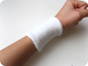 3.5 inch single welt white wristband