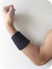 athletic sweat wrist band in navy 