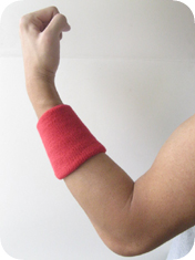 athletic sweat wrist band in red 